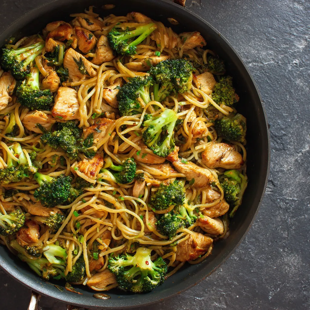 A bowl of chicken and broccoli.