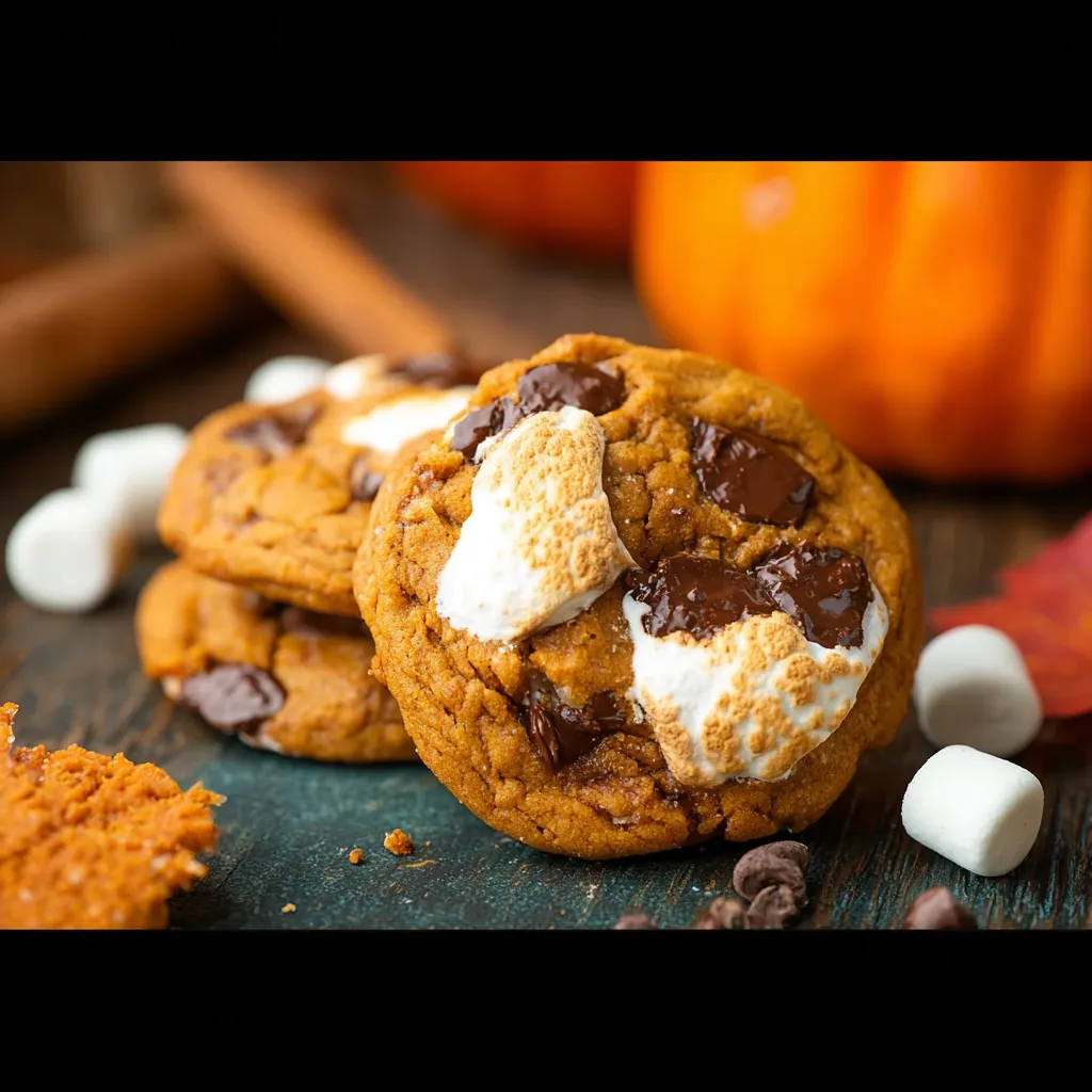 Two cookies with marshmallows and chocolate on top.