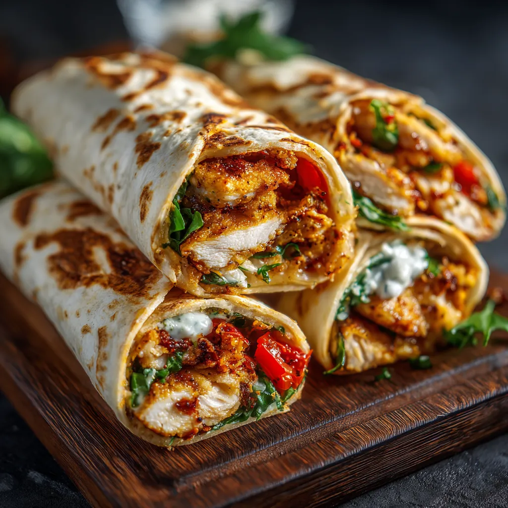 Crispy air fryer chicken and mozzarella wraps.