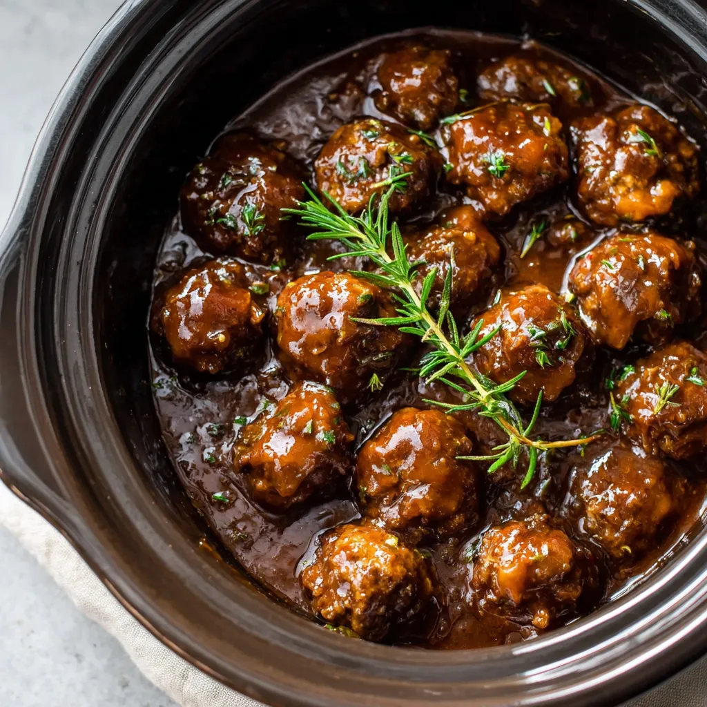 A bowl of meatballs in a brown sauce.