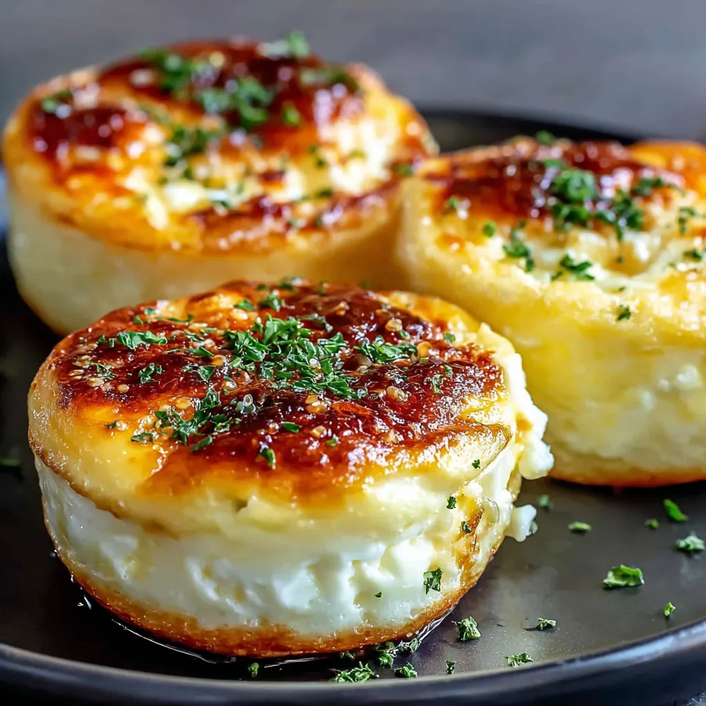 Baked Cottage Cheese Eggs with a golden top, garnished with parsley for a protein-packed breakfast