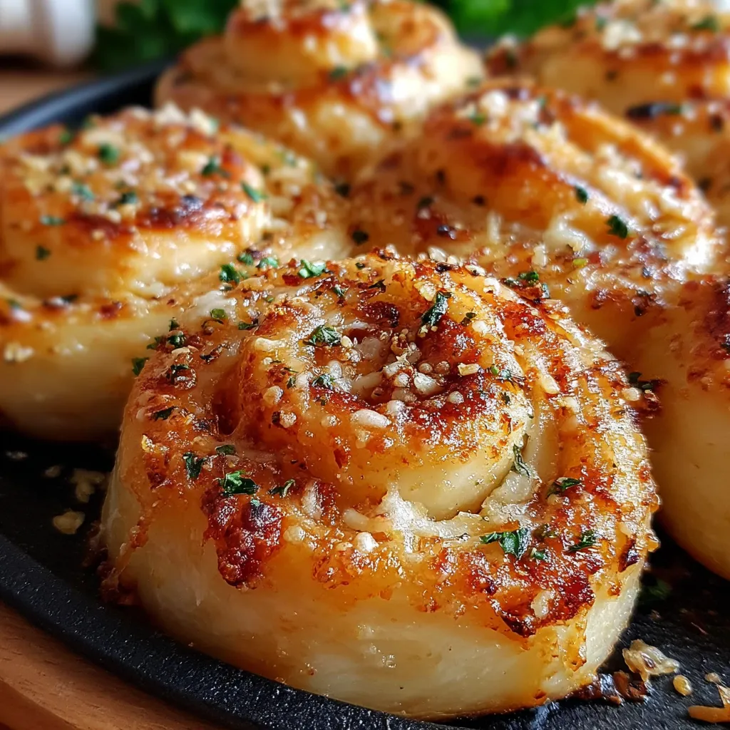 Garlic Parmesan New York Pizza Rolls, golden and crispy with a cheesy, garlicky filling and fresh parsley sprinkled on top, perfectly baked to savory perfection