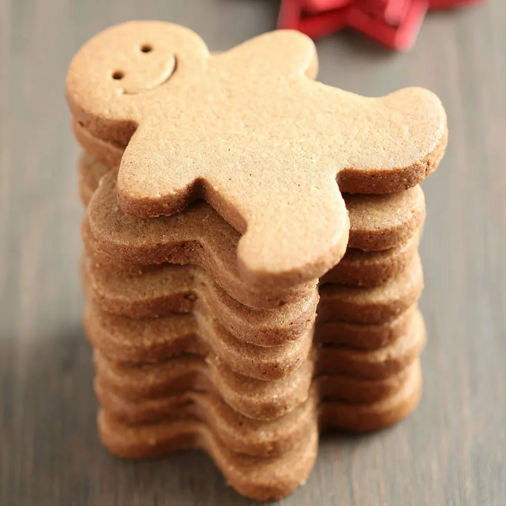 Gingerbread cookies that won’t spread stacked neatly with sharp edges, perfect cut-out cookies for decorating