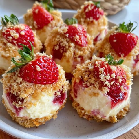 A plate of strawberry cheesecake crunch bites.